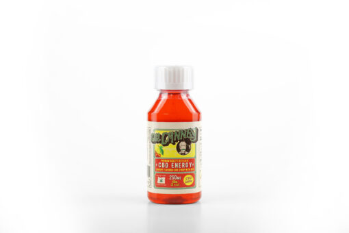 Bottle of 250mg CBD Cherry Energy Syrup with B12 - Elevate your day with invigorating flavor and natural energy boost.