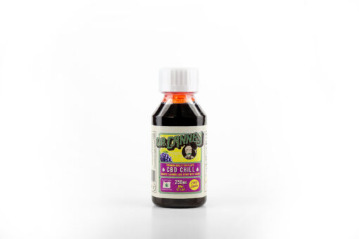Bottle of 250mg CBD Grape Chill syrup - Premium CBD infused syrup for relaxation and well-being.